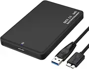 2.5 inch HDD/SSD External Hard Drive Case USB 3.0 Hard Drive Enclosure Portable Tool-Free High- Hard Disk Case Black One Size