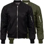 [Bad Workwear] Ma-1 Bomber Flying Jacket for Men – Military-Grade Nylon for Durability | Insulated with Polyester Fill for Warmth | Perfect for Cooler Weather and Outdoor Work |