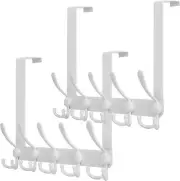 Twin-pack Over-the-door Stainless Steel Clothes Hanger Assemblies 5 Tri-hooks