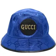 GUCCI Econyl Nylon Monogram Off The Grid Will Bucket Hat Orient Blue Black, M