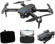 Bargainpop Foldable Brushless Power Motor Mini Drone With HD Camera Dual Lens 2.4G WiFi FPV RC Quadcopter Optical Flow Localization Gesture Control With Carry Case Photography Drone with 3 Batteries