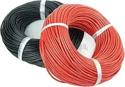 SKMWLMRAJ 10meter Special Soft High Temperature Silicone Wire 10 11 12 13 14 15 16 17 18 20 22 24 26 28 30 AWG (5m Red and 5m Black) Color Cable and Wire(13 AWG)