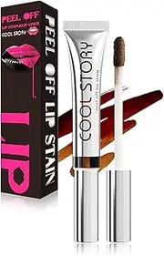 Peel Off Lip Liner Stain Liptint Lip Gloss Long Lasting Tattoo Lip Tint for Women Girls Detachable Pencil Waterproof Transfer-proof Highly Pigmented Color Finish Lip Tint Stain (145#Coco, M)