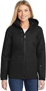 [Port Authority] Ladies Vortex Waterproof Rain Jacket 3-in-1. L332 Black Black S