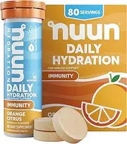Nuun Immunity: Antioxidant Immune Support Hydration Supplement with Vitamin C, Zinc, Turmeric, Elderberry, Ginger, Echinacea, and Electrolytes. Flavor: Orange Citrus, 8 tubes (80 servings)