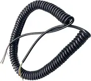 Spring Spiral Power Extension Cords, 6 Core 24AWG Stretch Power Cord Spiral Power Cord Spring Core Black Telescopic Wire(Stretch 1.25 Meter)