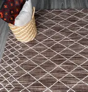 Argyle Chocolate Runner Diamond Wool Rug
