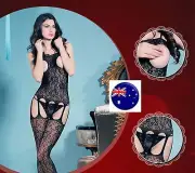Foreplay Fish NET Sexy Open crotch breast Night Lingerie Bodysuit Body Stockings