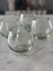 New. Artisanal Hand Blown Glass Tumblers. Set Of 4