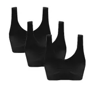 Nevenka 3 Pcs Seamless Sports Bras with Removable Pads Yoga Vest-Set1