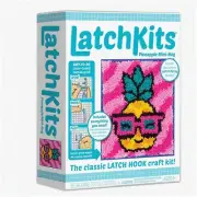Pineapple Mini-Rug LatchKit: Color-Coded DIY Wall Hanging for Kids 6 and Up - Pr