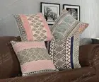 Set of 4 Handwoven Multicolor 18" Block Printed Cotton Handmade Christmas Gift