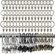 Glarks 40Pcs 30mm/1.2 Inch Bronze Curtain Rings with Clips, Rustproof Metal Drapery Curtain Hanging Rings with Drapery Clips, Decorative Curtain Rod Clips Rings Hangers for Window Door Shower Curtain