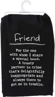 Primitives by Kathy Kitchen Embroidered Dish Towel - Definition: Friend