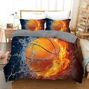Basketball Quilt Doona Duvet Cover Set Single Double Queen King Size Available Queen, 2 Pillow Cases