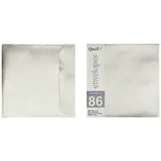 Quill 150mm Square Envelopes Metallique Silver Shadow 10 Pack