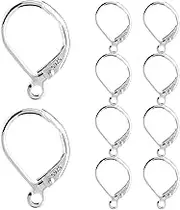 Leverback Earring Hooks | Leverback Earring Hooks - 925 Silver Interchangeable Ear Wires with Open Loop French Jewelry Making Supplies for Craft & Girls