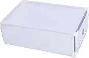Cabilock 5pcs Box Transparent Drawer Type Shoe Storage Organizer for Women Stackable Plastic Box Easy Access Multi Use for Shoes Belts Scarves Accessories White