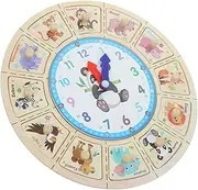 VICASKY Cute Wooden Clock Puzzle for Boys and Girls Cognitive Development Clock Learning Time for Toddlers