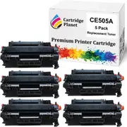 5 Pack Compatible Toner Cartridge Replacement for HP CE505A 05A (2,300 Pages) for HP Laserjet P2035 P2035n P2055 P2055d P2055dn P2055x