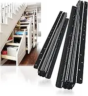 YENUO Undermount Heavy Duty Drawer Slides Full Extension Bottom Mounted 16 24 32 40 Inch Hidden Under Ball Bearing Metal Rails Track Guide Glide Runners 260 Lb 1 Pair (Black, 32 Inch(800mm))