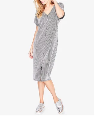 RACHEL Rachel Roy Striped Caftan Dress RMSD011792LP Black stripe S NWT