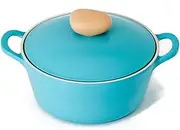 Neoflam Retro 22 cm Induction Stockpot with Die-Cast Lid, Mint, 2.8 Litre Capacity