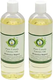 R V Essential Pure Canola Carrier Oil (100ml+100ml) Pack of Two- Brassica Napus (100% Pure and Natural Cold Pressed)