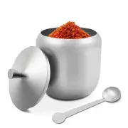 10oz Stainless Steel Sugar Bowl with Lid and Spoon Coffee Seasoning Jar