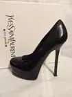 YSL Yves Saint Laurent Tribtoo Tribute Two Patent Platform Pump Shoes Heels $795