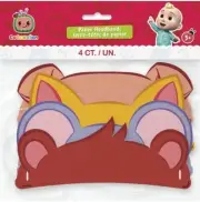 Assorted Cocomelon Paper Elastic Headbands (Pack Of 4) - Adorable Design