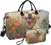 [YXYZRMY] Cute Golden Garden Travel Duffel Bag Gym Bag Sports Tote Bag with Multiple Interior Pockets Shoulder Weekender Bag for Women Men with Toiletry Bag 20.5”x 7.9”x 13.8”, Multi-Colored, one size