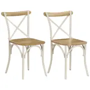Cross Chairs 2 pcs White Solid Mango Wood vidaXL