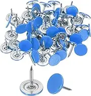 uxcell 100Pcs Upholstery Tacks, 11mmx13mm Flat Head Thumb Tack Decorative Furniture Nails Push Pins for Furniture Sofa Headboards, Blue