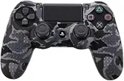 Camouflage Case Graffiti Studded Dots Silicone Rubber Gel Skin for Sony PS4 Slim/Pro Controller Cover Case for Dualshock4 Gray