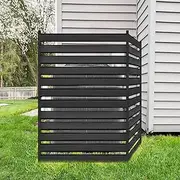 60” H x 38” W (2 Panels) Air Conditioner Fence Screen Trash Can Privacy Fence Panels for Outside Unit, Pool Eequipment Enclosure, No Dig Backyard Fence (Black)