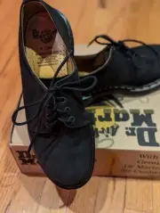 NEW DR. MARTENS 1461Z. Black Suede Mens Shoes, Size US 10