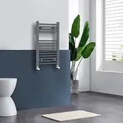 Warmehaus Straight Heated Towel Rail Radiator Anthracite 700 x 400mm Grey Bathroom Ladder Radiator Towel Warmers for Bathroom Kitchen