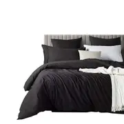 Hotel Soft Quilt Doona Duvet Cover Set Single Queen Super King Black