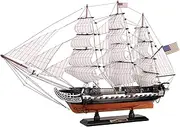 68CM for Constitution Sailboat Model Disassembled Edition Retro American Solid Wood Home Decor Desk Craft Marine Style