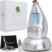 Microderm GLO Diamond Microdermabrasion Machine And Suction Tool - Clinical Micro Dermabrasion Kit For Tone Firm Skin, Advanced Home Facial Treatment System & Exfoliator For Bright Clear Skin Silver