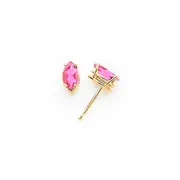 14k Yellow Gold 7x3.5mm Marquise Pink Tourmaline earring