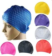 Milisten Silicone Swimming Cap for Long Hair Swim Hat for Women Lightweight Flexible Design Durable Ear Protection Random