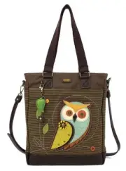 Chala Small Crossbody Purse Stitched Owl And Twig Zippered Pockets