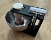 Stand for Safety Razor , Shaving Brush, and Shaving Bowl