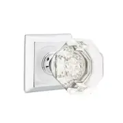 Emtek Old Town Clear Crystal Door Knob Privacy Quincy Rosette Polished Chrome