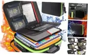 Fireproof Document Bag with Lock & X-Large Black With Reflective Strip