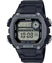 [Casio] DW291HX-1A Digital Sports Black Strap Men's Watch, Black/Grey, 50.5 × 50.4 × 13.5 mm