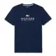 TOMMY 經典熱銷印刷大LOGO文字短袖T恤(男)-深藍色