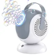 Automatic Bubble Machine Rotating Auto Bubble Maker with LED Light For Kids